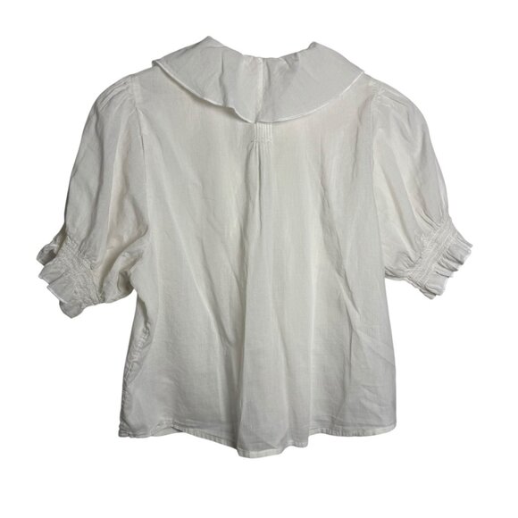 Natural Life White Cotton Ruffle Front Blouse Women’s Size Small boho - Picture 5 of 10